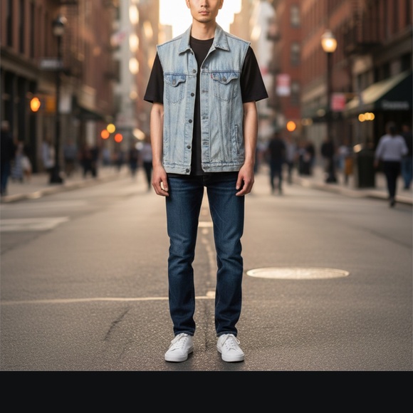 Levi's Classic Blue Denim Vest - Picture 4 of 5